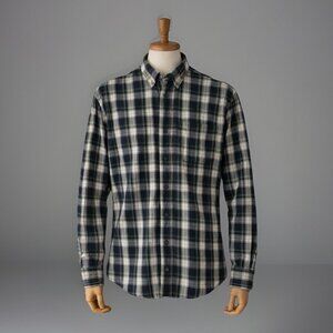 LL Bean Flannel Shirt Men Sz L Plaid Long Sleeve Traditional Fit Preppy Holiday